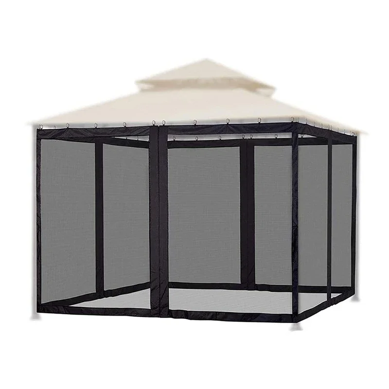 Imagem -03 - Desmontado 4-door Garden Mosquito Net com Zipper Substituição Black Insect Mosquito Screen Netting para Gramados ao ar Livre Camping