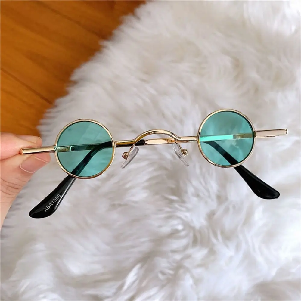 Ins Fashion Metal Frame Small Round Sunglasses Candy Color UV400 Mini Sunglasses Punk Sun Glasses Outdoor