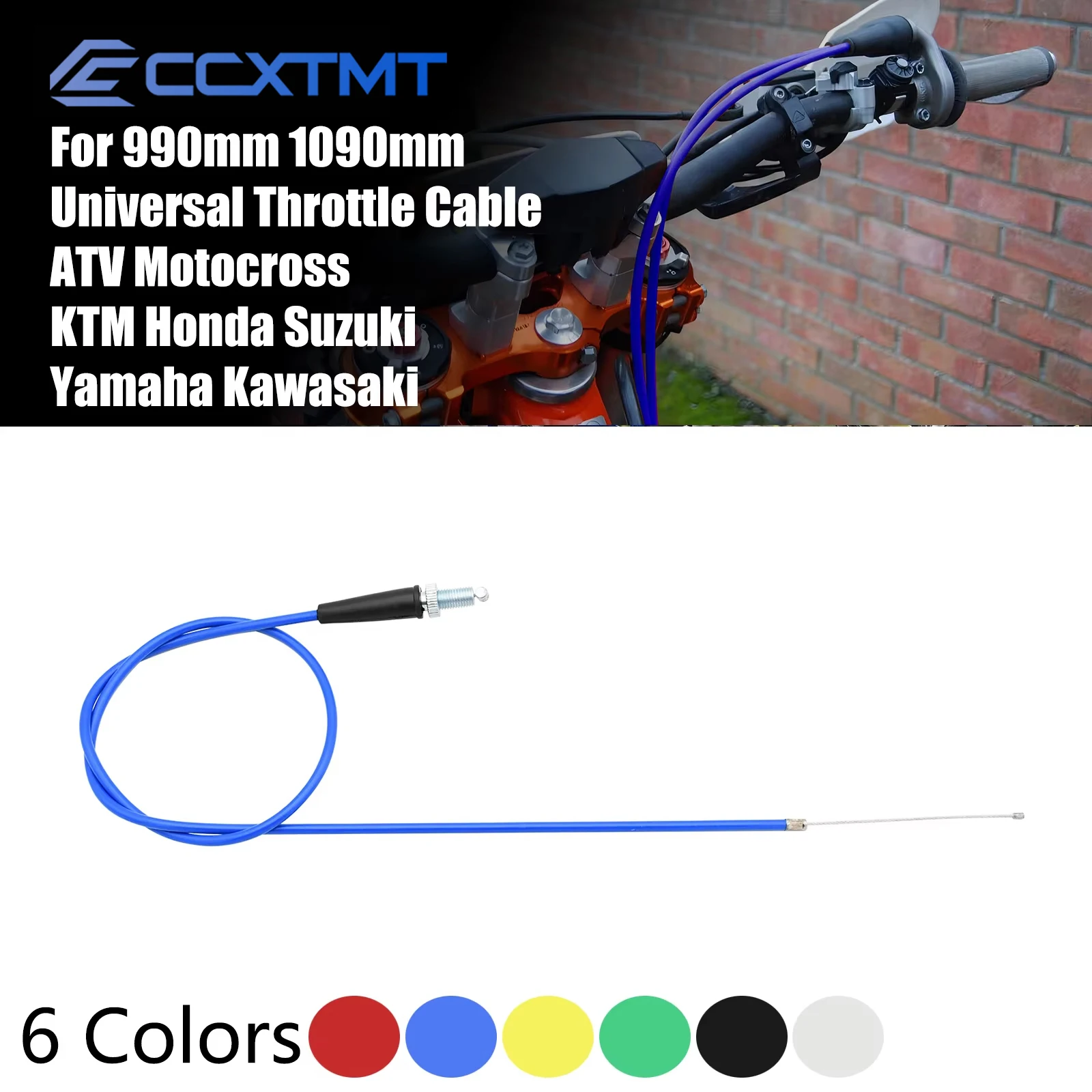 Motorcycle 990mm 1090mm Accelerator Throttle Cable Straight Connection Cables For Honda Kawasaki ATV KTM Yamaha Suzuki Dirt Bike