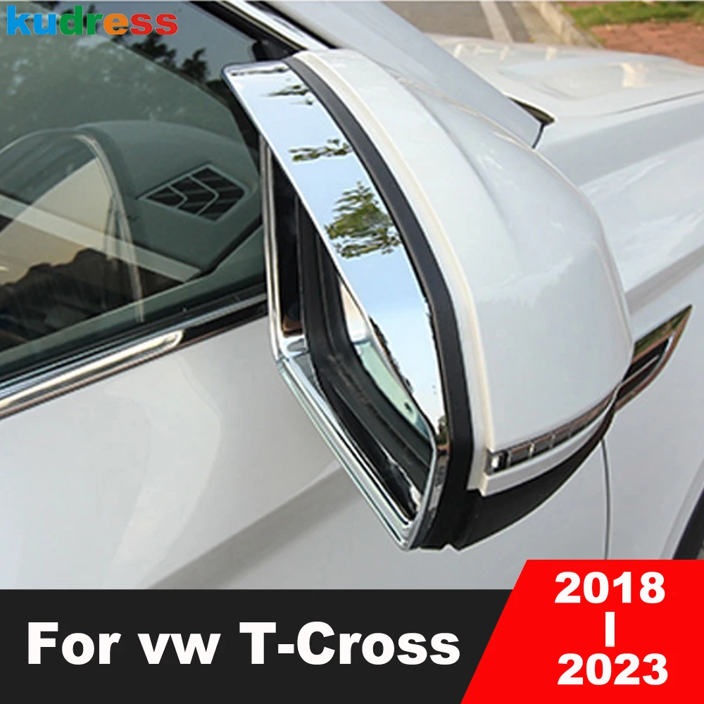 

Накладка на зеркало заднего вида для Volkswagen VW T-Cross 2018-2023, хромированные боковые зеркала, защита от дождя, аксессуары