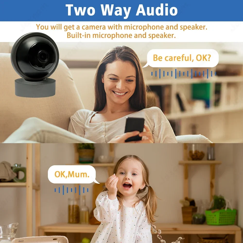 Tuya 5MP Mini Indoor Wifi Camera IR Nachtzicht Mobiele telefoon 360 ° Tracking PTZ-bewakingscamera Babyfoon Beveiligingscamera