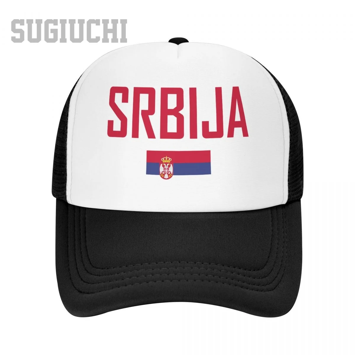 Unisex Mesh Cap Hat Serbia SRBIJA Flag And Font Trucker for Men Women Baseball Caps Outdoors Cool