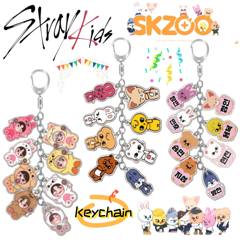 

SKZOO Stray Kids Jiniret PuppyM QuokkaTwo-Dimensional Backpack Pendant Double-Sided Transparent Acrylic Keychain Gift Wholesale