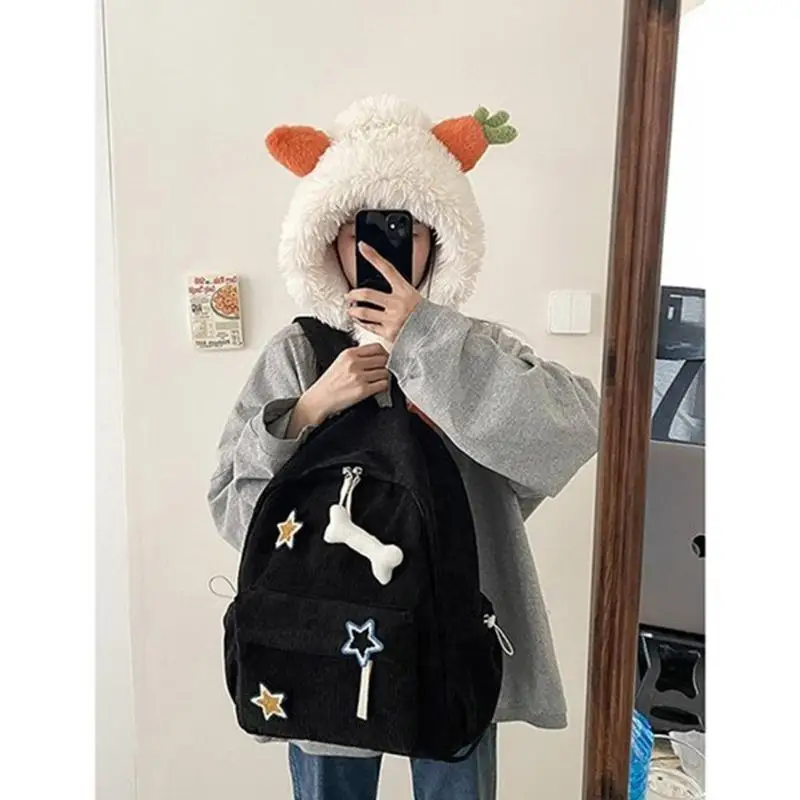 D46D 편리한 노트북 배낭 학생 책 가방 스타 패턴 실용 배낭