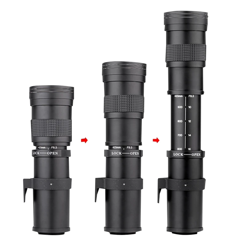 (NEW) 420-800Mm F8.3-16 Telephoto Zoom Lens Photography SLR Camera Lens Suitable For Nikon Cameras D7500 D7200 D7100 D750