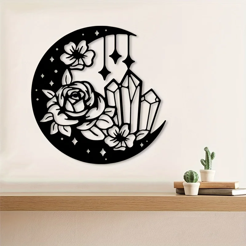 CIFBUY – décoration murale en fer, style bohème, fleur de lune, décoration en métal pour chambre à coucher, salle de bain, jardin, style bohème, ornement suspendu pour la maison