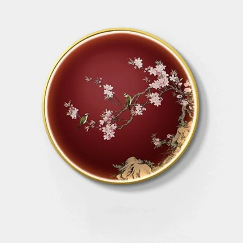 

New Chinese style entrance decorative painting living room light luxury model room hanging painting LED light painting luminous