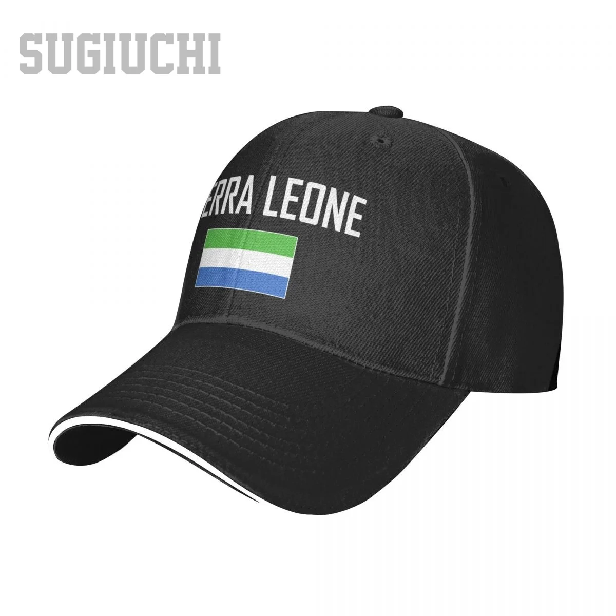 Unisex Sandwich SIERRA LEONE Flag And Font Baseball Cap Men Women Hip Hop Caps Snapback Golf Hat Fishing