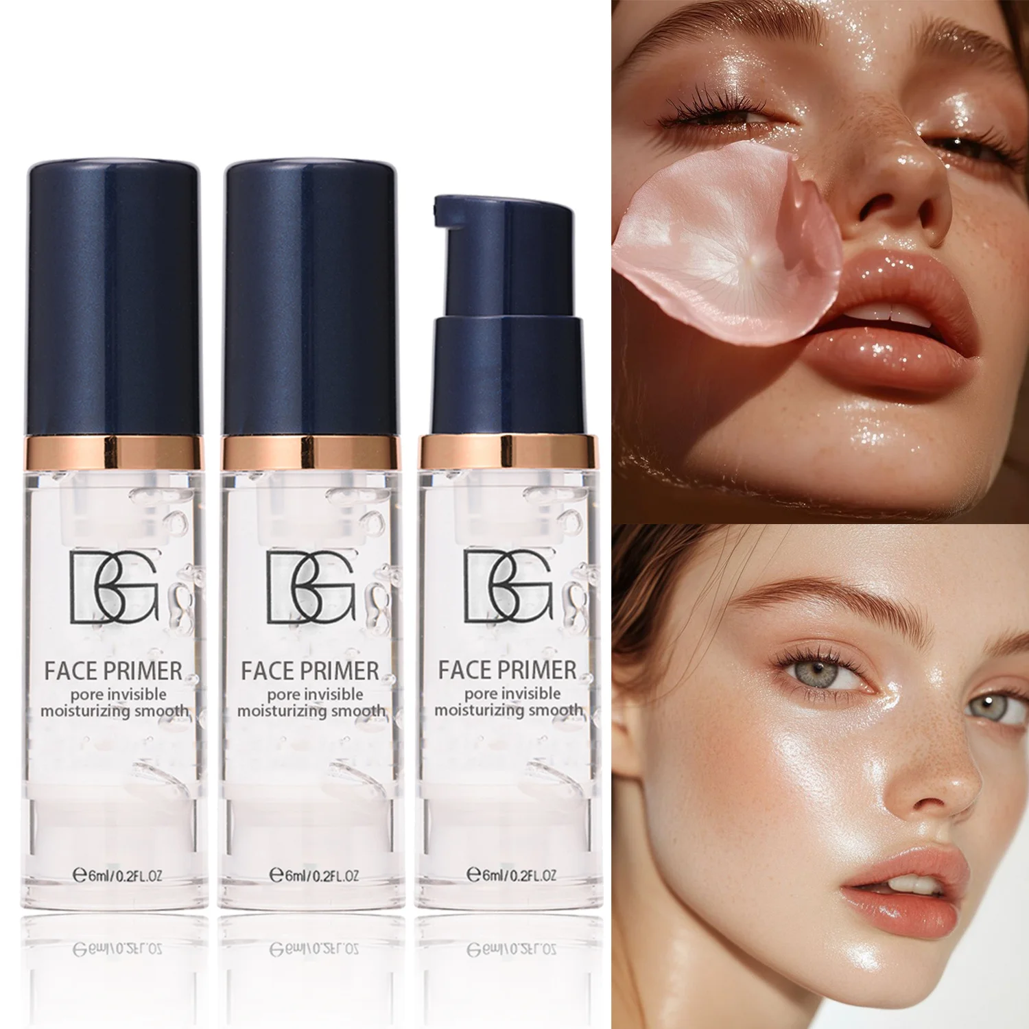 2 Piezas/Set Prebase Facial Hidratante, Base de Maquillaje con Acabado Luminoso y Suavizante, Acabado Natural, Hidratante, Disimula Poros, Brillo Radiante, Base Impecable