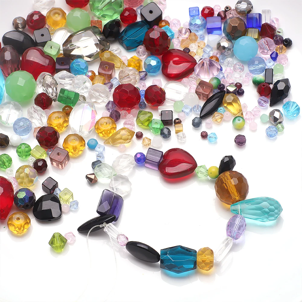 45g Mixed Color Size Shape Faceted Crystal Glass Irregular Loose Beads For DIY Making Charms Earing Necklace Jewelry Accessories