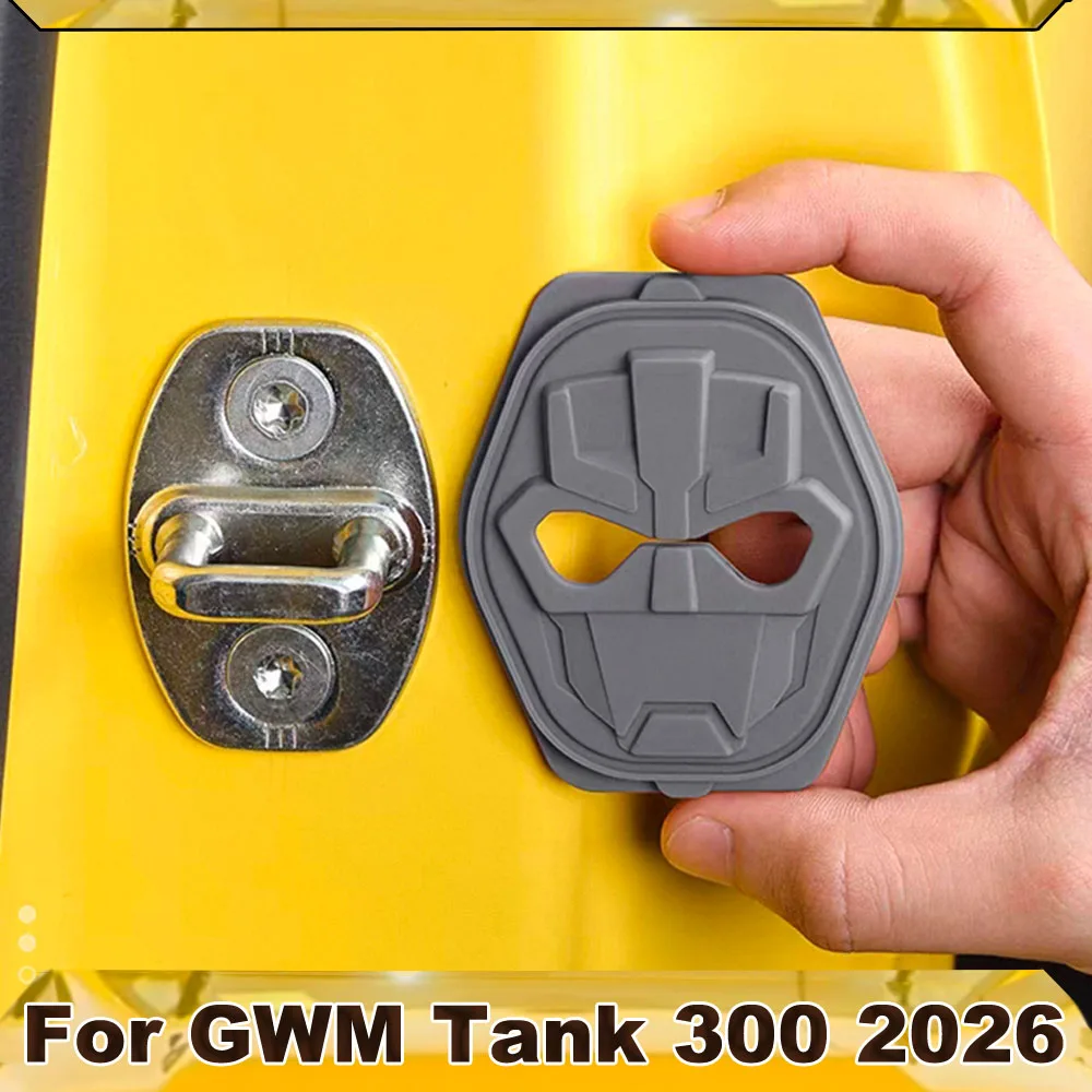 Liquid Silicone Door Latch Protector Cover For GWM Tank 300 400 500 700 Magnetic Door Lock Buckle Cover 4Pcs Car Interior