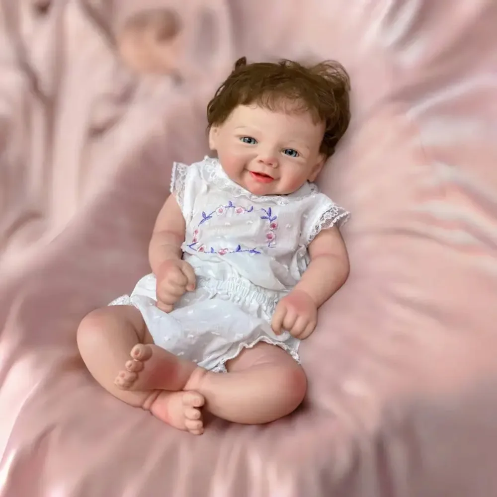 

1 PC 18Inch Vivienne Reborn Baby Girl Doll Full Silicone Handmade Lifelike Newborn Doll With Rooted Hair