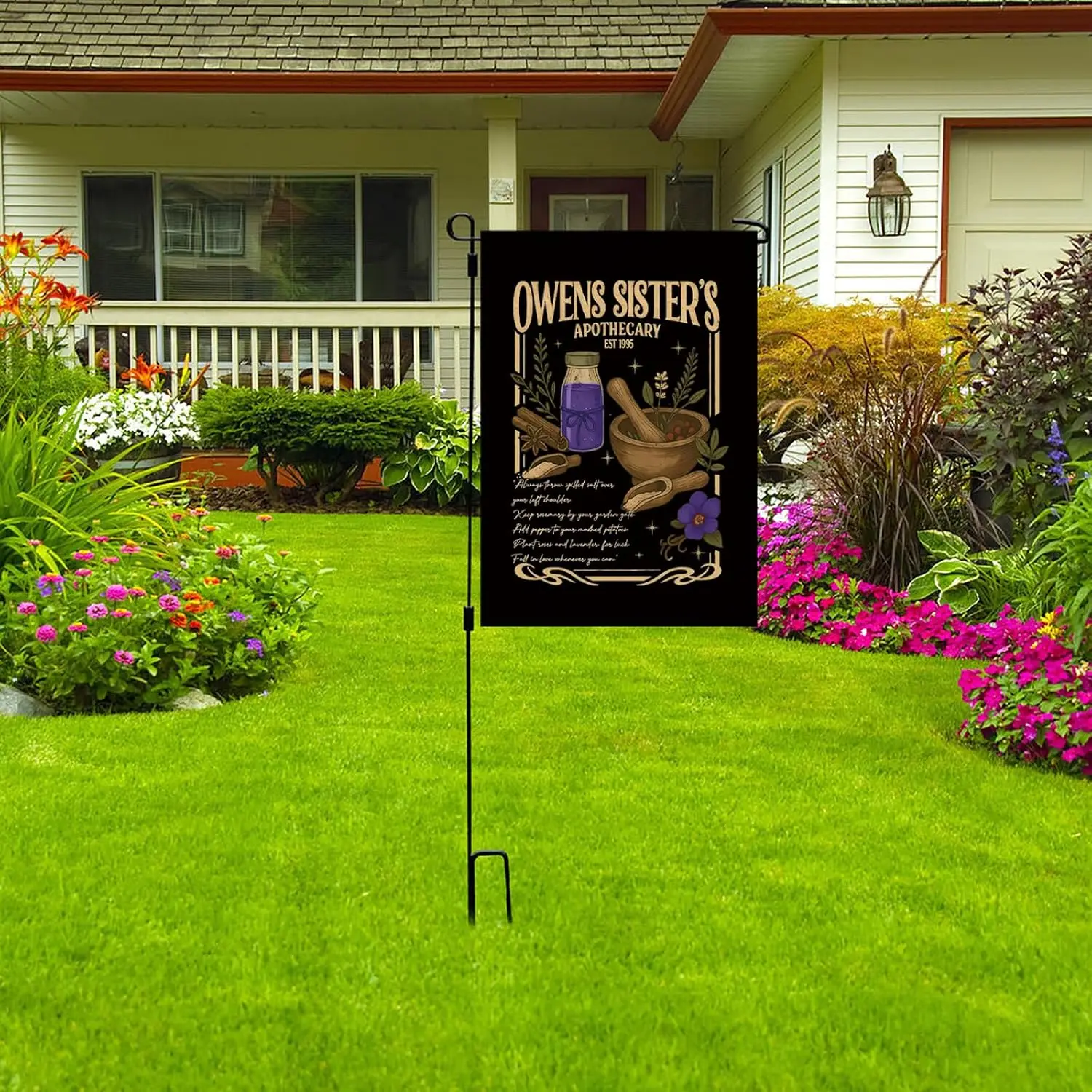 WCGXKO Magic Witch Inspired Yard Sign Outdoor Decor Sisters Apothecary Gift Witchy Lover Garden Flag (OWEN Flag) yyi
