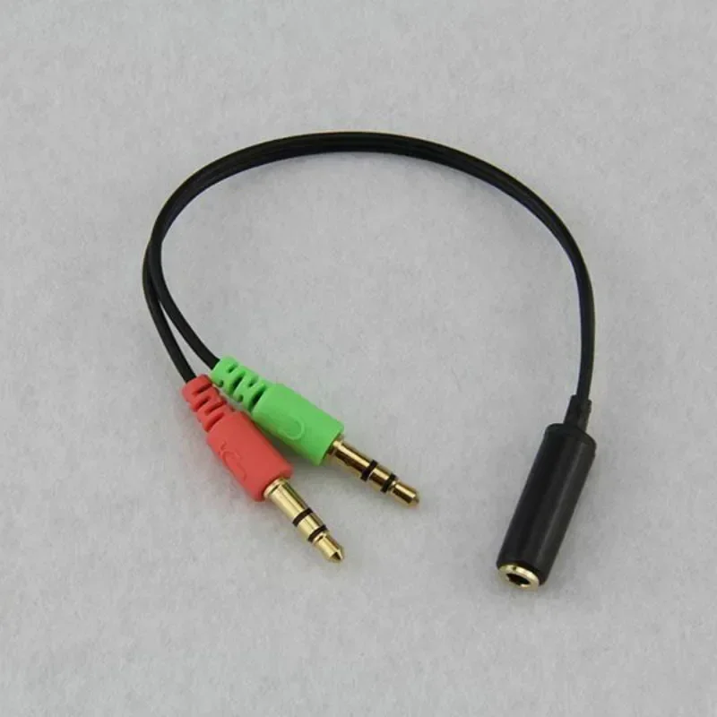 3.5mm Jack 1 Female to 2 Male Headphone Stereo Audio Cable Microphone Y Splitter Adapter Aux Cord For Earphone PC Laptop