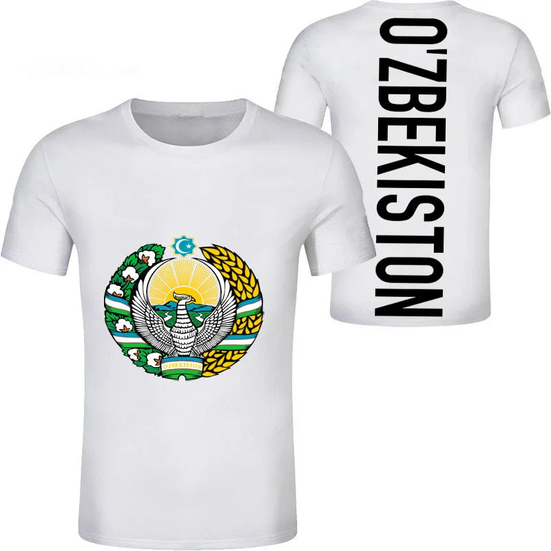 Uzbekistan Male Youth Diy Free Custom Made Name Number Photo Uzb Casual T Shirt Nation Flag Uz Ozbekiston Uzbek Country Clothes