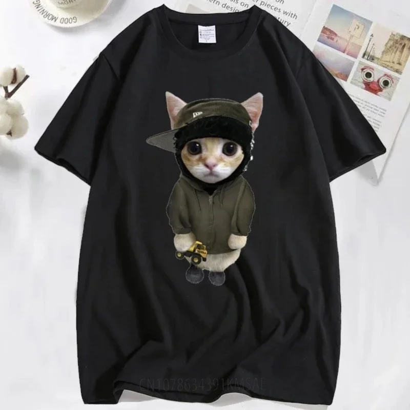 Yeat Kitty with Tonka T Shirts Men Funny Cute Cat Graphic Tee Printed T-shirt Cotton Tees Short Sleeve T-shirts Oversize