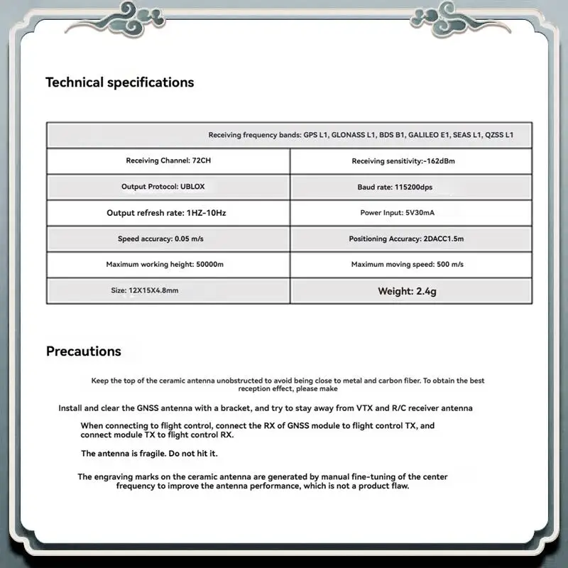 Premium For RUSHFPV GNSS Micro M10 GPS Module Built-In  Antenna For RC FPV Freestyle Drone DIY Parts