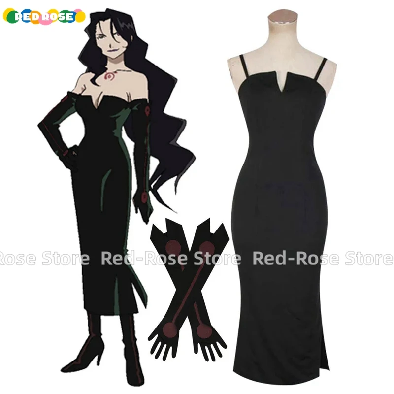 

Fullmetal Alchemist Lust Black Dress Cosplay Costume Halloween Carnival Costumes Any Size