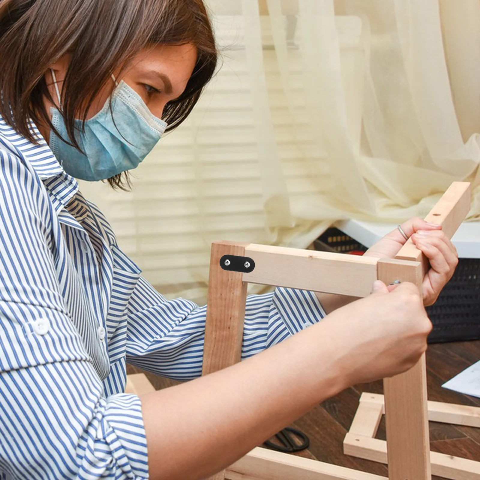 

24Pcs Flat Metal Brackets Straight Brace Repair Brackets for Flat Panels Mending Plates Metal Corner Brace Shelves Mounting