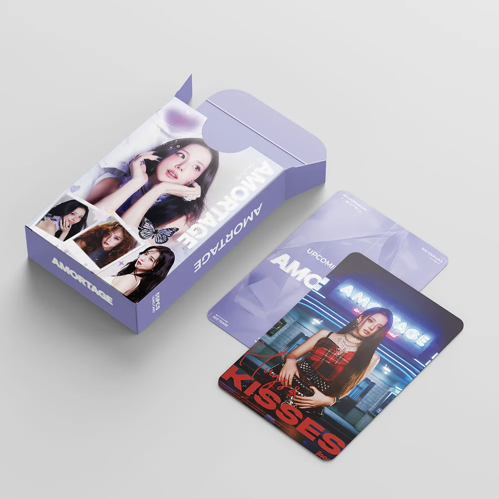 55 peças grupo de meninas coreanas mini álbum AMORTAGE HD poster cartão LOMO estrela periférica cartão pequeno