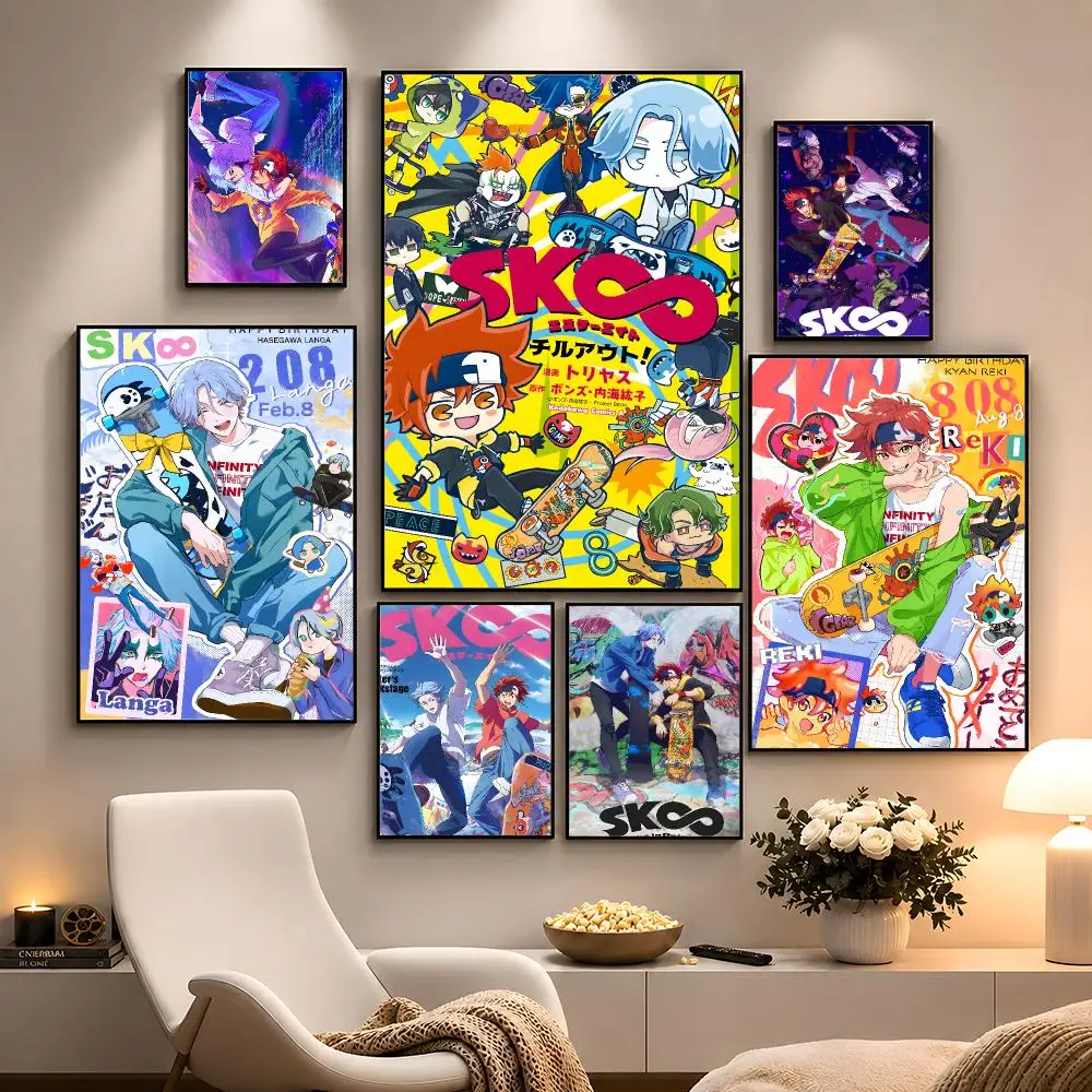Anime SK8 the Infinity Reki Langa Skate Poster Peel And Stick Wall Art PP Waterproof HD Bedroom Living Room Home Decor Gift