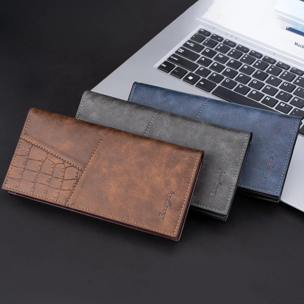 

Мужской кошелек, длинный кожаный RFID-сумка на молнии с несколькими картами, зажим для денег, хранилище документов, паспорт, большая вместимость
