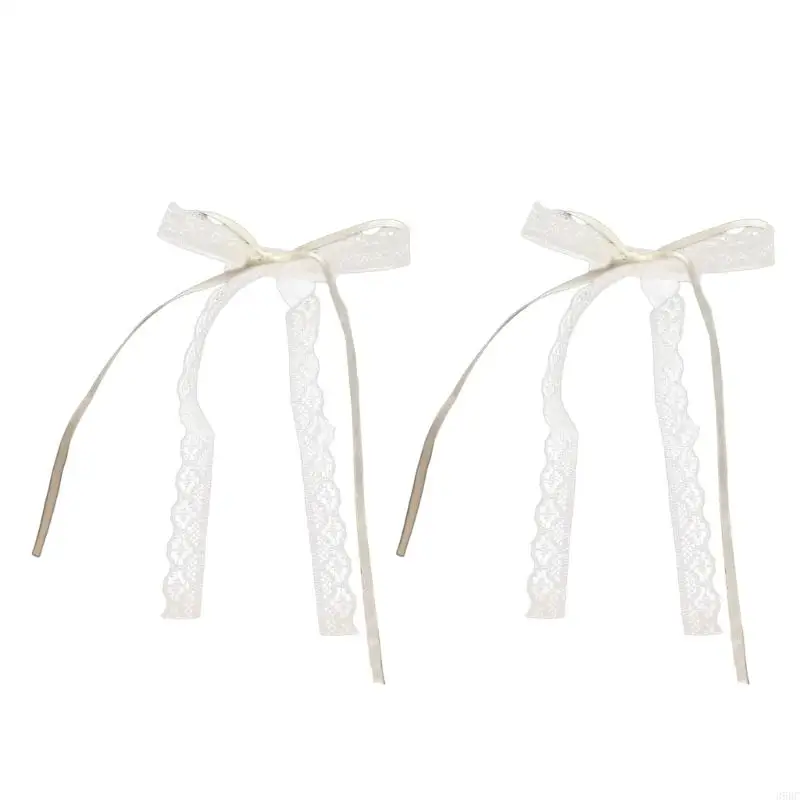 39BC Ribbon Bowknot Hair Clip Women Hairclip PonytailHolder Elegant Hair Ornaments