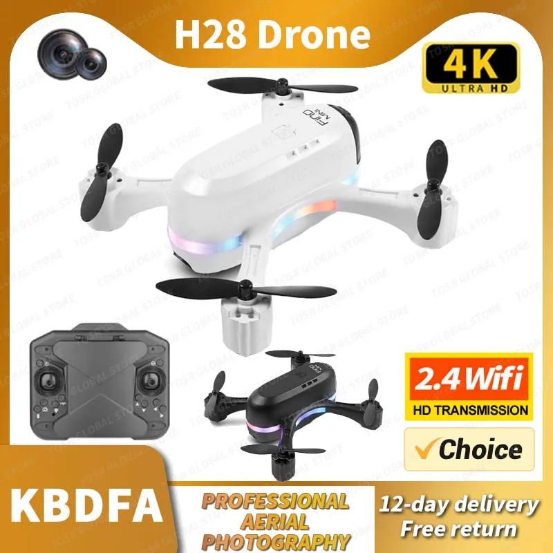 KBDFA H28 RC Drone Profesional Dual HD Camera fotografia aerea FPV elicotteri evitamento ostacoli pieghevole RC Quadcopter Toys