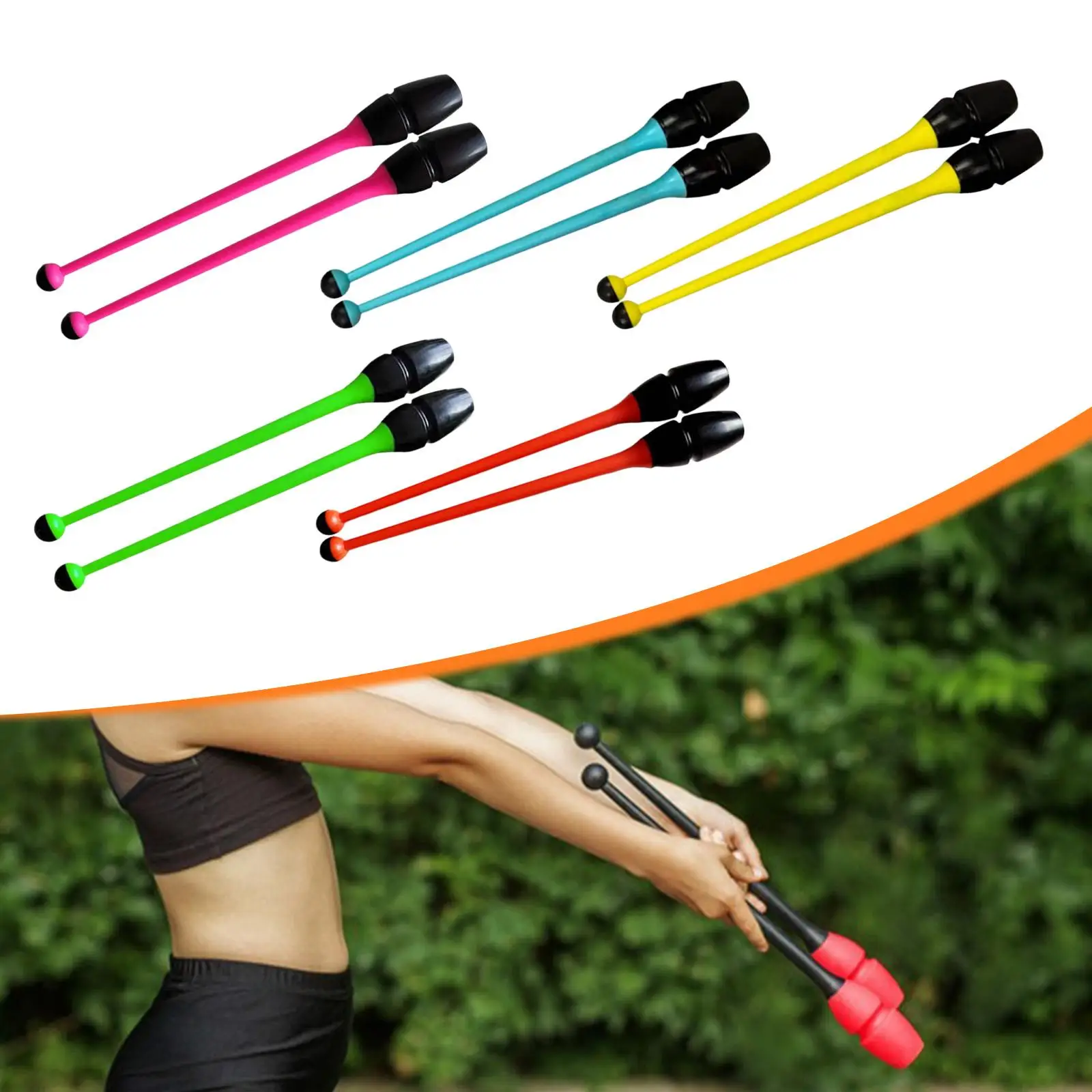 

2Pcs Gymnastics Sticks 14.17inch Length Tool Dance Exercise Connectable Rhytmic Fitness Props Gymnastics Training Equipment