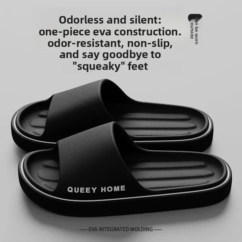 Indoor Anti-slip House Slippers Outdoor Slippers for Couple Style Extra Soft Thick Sole No Odor Comfortable Rubber Slippers