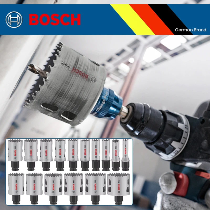 

Bosch Bi-Metal Hole Saw Blades 8% Cobalt Alloy Progressive Tooth Design High Speed Steel Drill Bit Drilling Crown