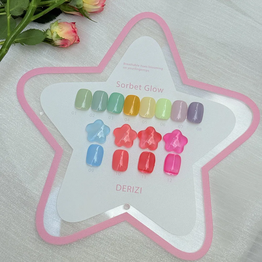 High Quality Nail Gel Polish Kit With Card HEMA FREE Transparent Pink Color Collection Self Leveling  Nail Manicure Set 12PCS