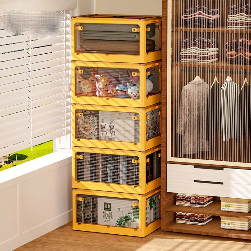 

Plastic Storage Box Household Transparent Folding Storage Box Wardrobe Clothes Toys Storage Box Clothes Organizing Box ZF817