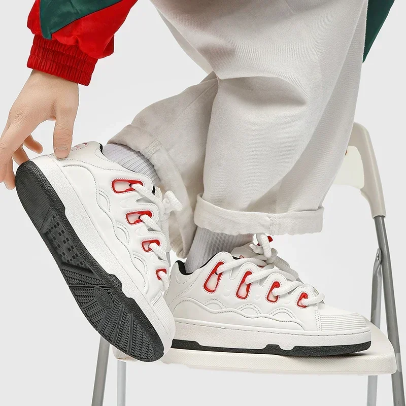 Cotton shoes cream bread shoes ins fashion lovers Hong Kong sports casual board shoes 2024 spring small white shoes