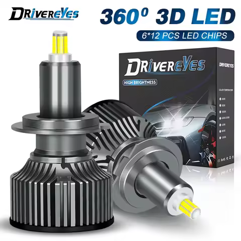 3D 360 H7 LED CANBUS for Projector Lenses 6500K H1 H3 H8 H11 9005 HB3 LED Car Headlight Bulbs 9006 Hb4 9012 Hir2 Fog Light 12V