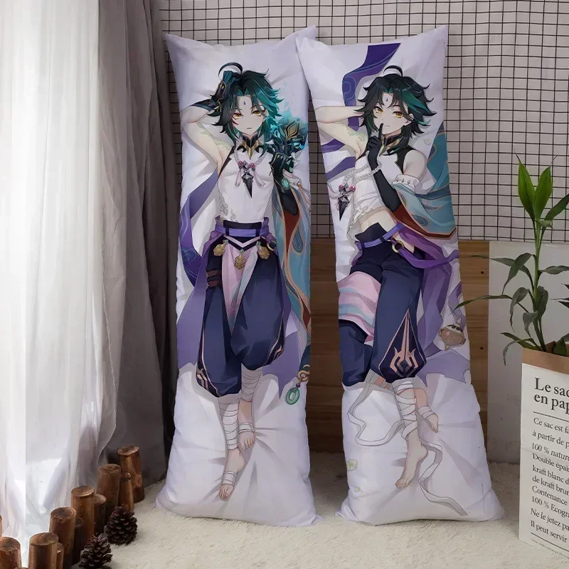Genshin Impact Xiao Cosplay Dakimakura Body Pillow Case Cover Doulble Side 3D Printed Bedding Hugging Body Pillowcase Peachskin