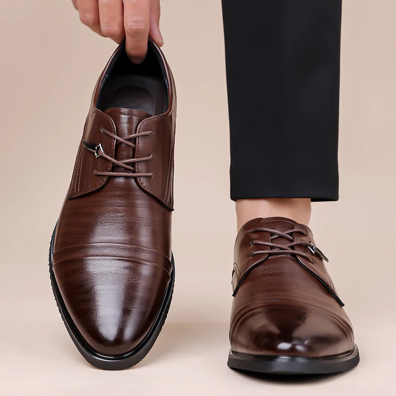 

Classic Men's Leather Shoe Autumn Men Business Dress Shoe British Comfort Casual Social Shoe Male Allmatch Wedding Shoes