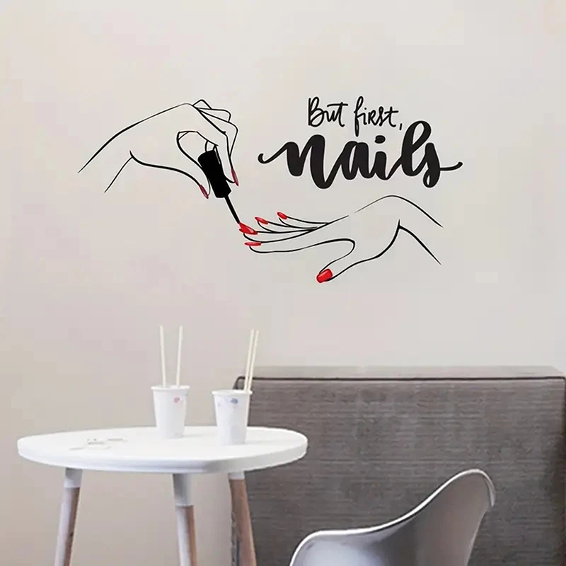 (Ce14)1 PCS Creative Nail Art Stickers Nail Art Studio Dressers Home Background Decorative Wall Stickers Self-Adhesive