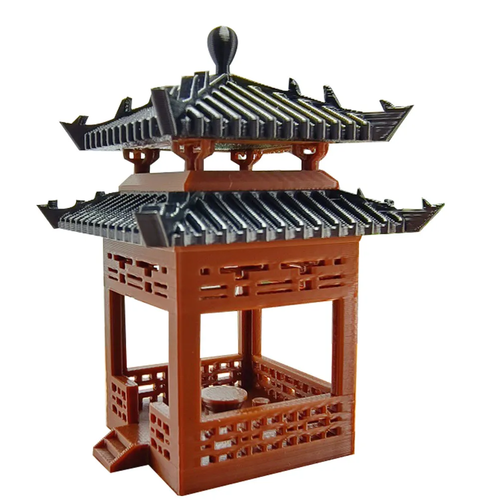 Miniature Pavilion Aquarium Zen Garden Chinese Style Pagoda Sculpture Micro Landscape Fairy Garden Decor Desk Ornament
