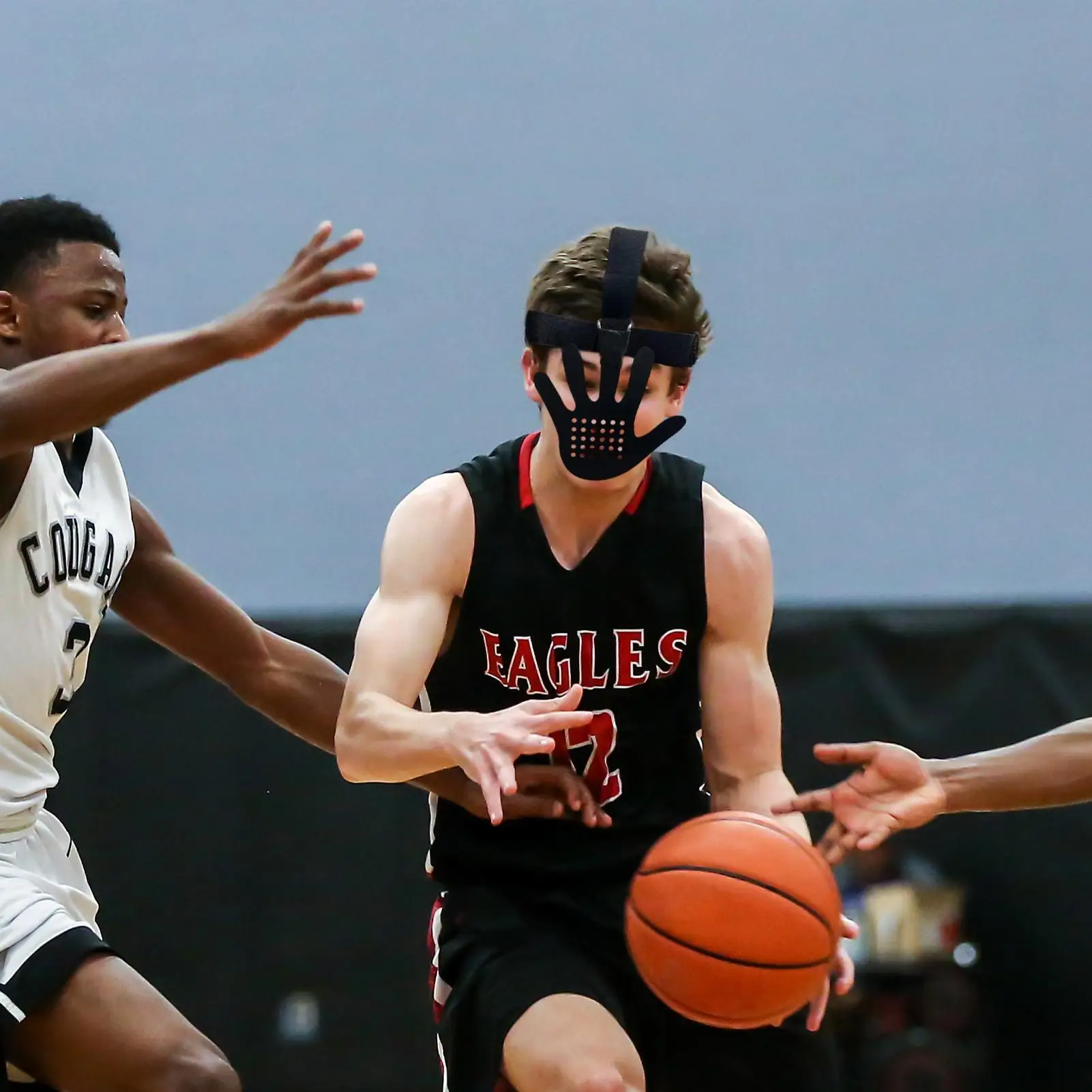 

Баскетбольная защитная маска для лица, 3D блокирующая глаза, тренировочная маска для лица для стрельбы, защита для лица для баскетбола, дриблинг