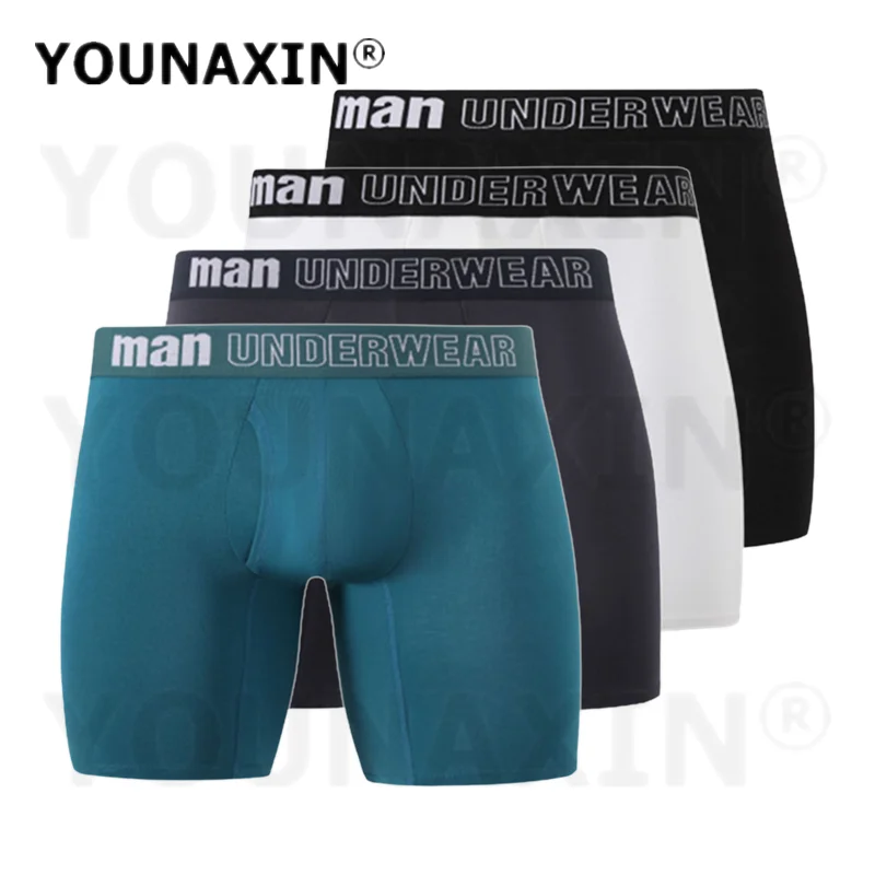 4 Pack Men's Big Size Boxer Briefs Crotch Opening Sport Underwear Sexy Large Panties Plus Size M L XL 2XL 3XL 4XL 5XL 6XL 7XL