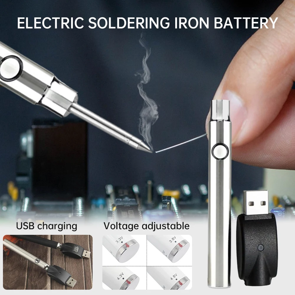 650mAh 510 Thread Preheating Battery Pen Solder Iron Shaped Button Battery Set Heat Devices Adjustment Heating Kit Fittings