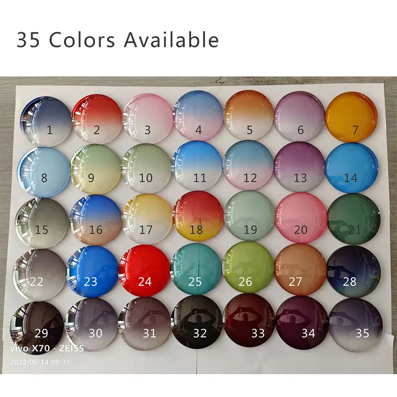Optical 1.56 1.61 1.67 Single Vision Prescription Colorful Myopia Hyperopia Eyeglasses Lens Aspheric Sunglasses Glasses Lenses