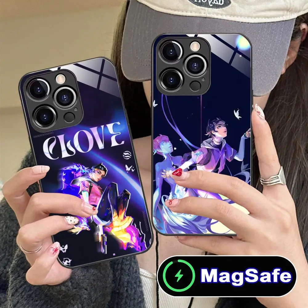 

Чехол для мобильного телефона Valorant Clove для iPhone 16, 15, 14, 13, 12, 11 Pro Max Plus Mini MagSafe, защитное стекло, красивая роскошь