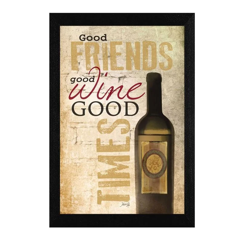 

Good Wine Printed Wall Art Ready to Hang Framed Poster Black Frame