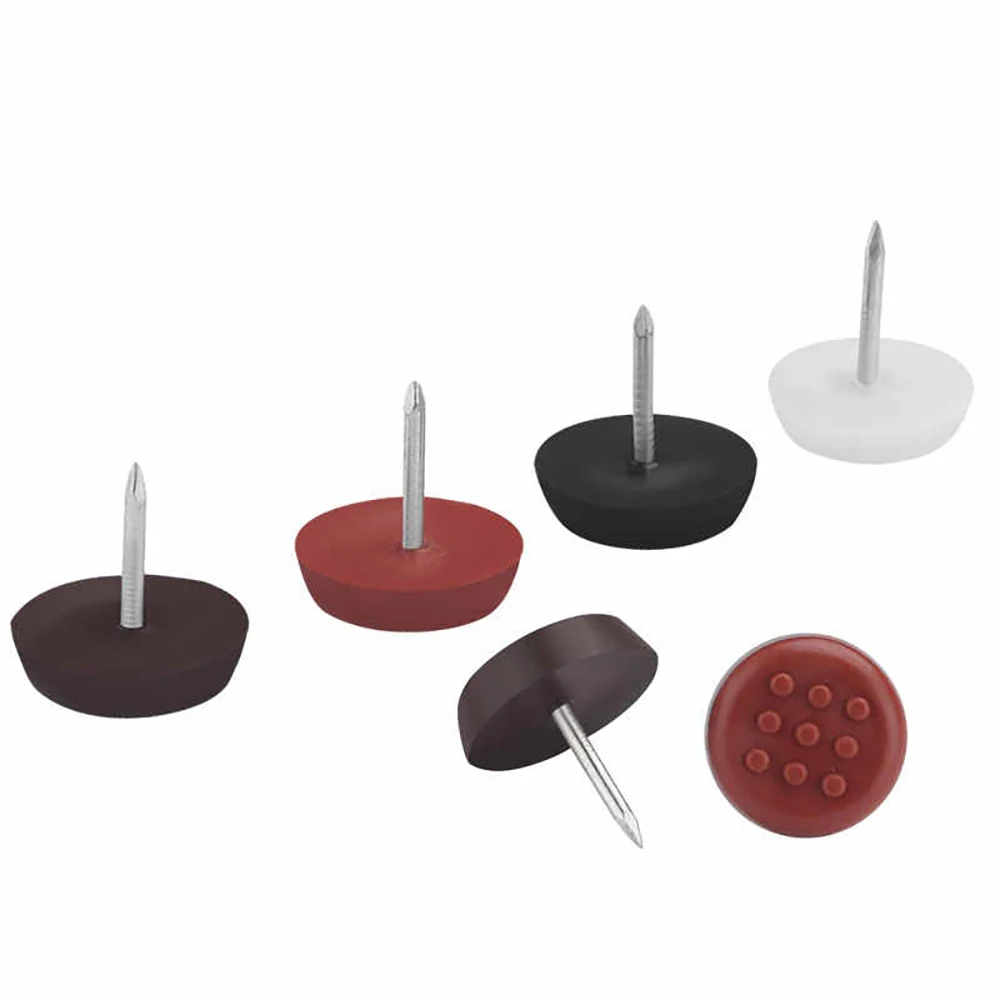 1-100 pçs redondo plástico piso unhas móveis unhas sofá mesas e cadeiras unhas resistentes à umidade unhas anti-skid pé almofadas