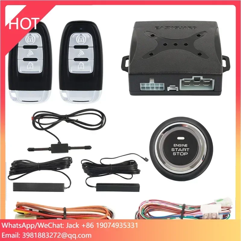 Easyguard DC12V Remote Engine Start Stop Auto Passive Keyless Entry PKE Car Alarm