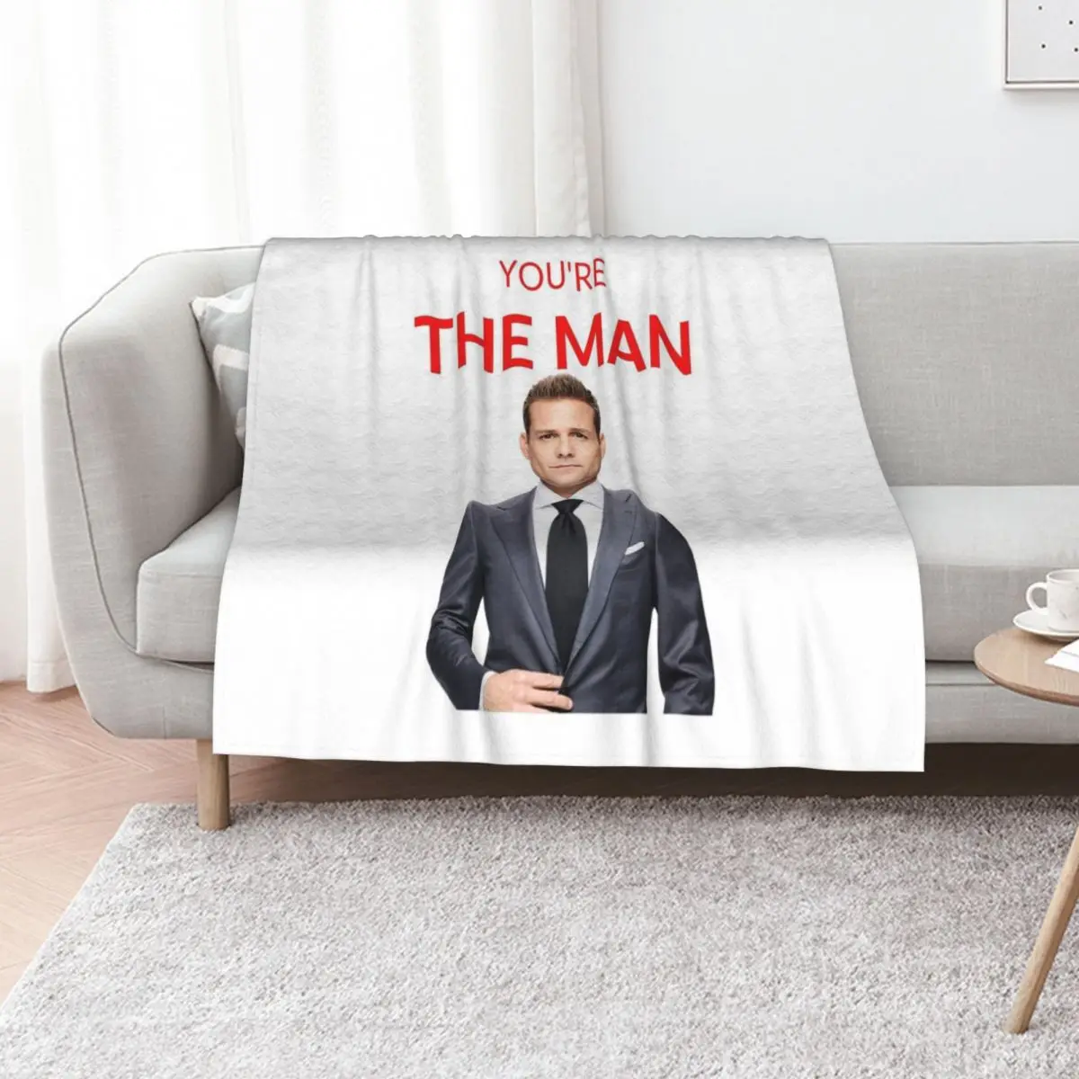 Suits Harvey Specter 'You're the man' Merch Throw Blanket Thermals For Travel Flannel Furry Moving for winter Blankets
