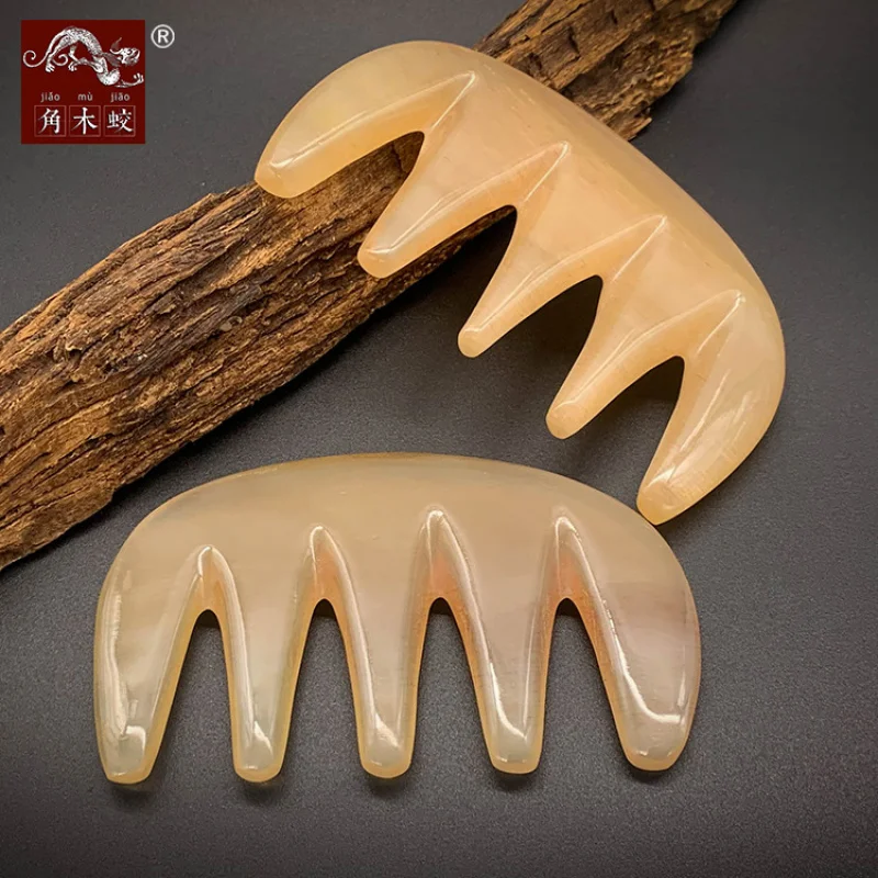 Jiaomu Jiao Sheep Horn , Five-Tooth Massage Beauty Comb, Thickened Version