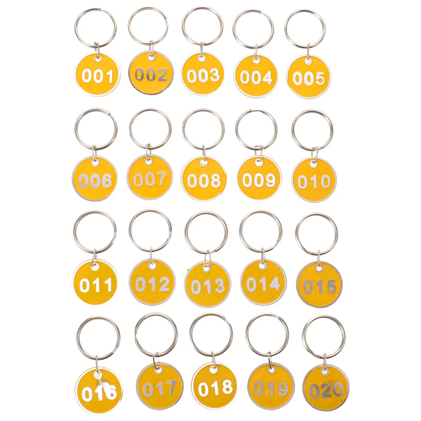 Round Stainless Steel Number Tags Metal Tags with Rings Key Identifier Marker DIY Cabinet Coding Warehouse Storage Sorting Label